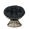 Ergonomic Wicker Chair With Cloud Thick Density Cushion, 3 Proof Cover High Capacity Iron Frame Fluid 360° Swivel