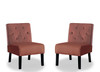 Reese - Living Room Armless Button Tufted Pattern Accent Chair (Set of 2)