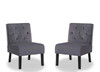 Reese - Living Room Armless Button Tufted Pattern Accent Chair (Set of 2)