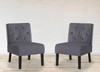 Reese - Living Room Armless Button Tufted Pattern Accent Chair (Set of 2)