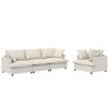 Living Room Set Modular Sectional Couch, Upholstered Sofa & Armchair & Movable Ottoman