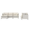 Living Room Set Modular Sectional Couch, Upholstered Sofa & Armchair & Movable Ottoman