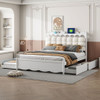 Storage Platform Bed, With 2 Big Drawers, Trundle, One Set Of Sockets & USB Ports Storage Platform Bed, With 2 Big Drawers, Trundle, One Set Of Sockets & USB Ports