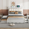 Storage Platform Bed, With 2 Big Drawers, Trundle, One Set Of Sockets & USB Ports Storage Platform Bed, With 2 Big Drawers, Trundle, One Set Of Sockets & USB Ports