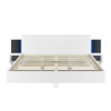 Floating Platform Bed, With LED Lights, Bedside Nightstand