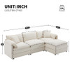Modular Sectional With Deep And Wide Seat, Cloud Couch Set With Double Cushions Sofa With Movable Ottoman Modular Sectional With Deep And Wide Seat, Cloud Couch Set With Double Cushions Sofa With Movable Ottoman