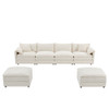 Modular Sectional With Deep And Wide Seat, Cloud Couch Set With Double Cushions Sofa With Movable Ottoman