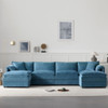 Modular Sectional With Deep And Wide Seat, Cloud Couch Set With Double Cushions Sofa With Movable Ottoman Modular Sectional With Deep And Wide Seat, Cloud Couch Set With Double Cushions Sofa With Movable Ottoman