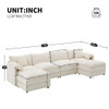 Modular Sectional With Deep And Wide Seat, Cloud Couch Set With Double Cushions Sofa With Movable Ottoman Modular Sectional With Deep And Wide Seat, Cloud Couch Set With Double Cushions Sofa With Movable Ottoman