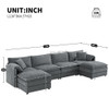 Modular Sectional With Deep And Wide Seat, Cloud Couch Set With Double Cushions Sofa With Movable Ottoman Modular Sectional With Deep And Wide Seat, Cloud Couch Set With Double Cushions Sofa With Movable Ottoman