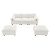 Modular Sectional With Storage Pockets, 5 Seat U Shaped Couch Set With Pillows, Free Combination Modern Cloud Sofa With 2 Movable Ottoman