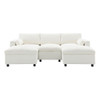Modular Sectional With Storage Pockets, 5 Seat U Shaped Couch Set With Pillows, Free Combination Modern Cloud Sofa With 2 Movable Ottoman