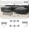 Modular Sectional With Storage Pockets, 5 Seat U Shaped Couch Set With Pillows, Free Combination Modern Cloud Sofa With 2 Movable Ottoman
