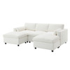 Modular Sectional With Storage Pockets, 5 Seat U Shaped Couch Set With Pillows, Free Combination Modern Cloud Sofa With 2 Movable Ottoman