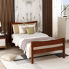 Twin Size Platform Bed With Headboard And Wooden Slat Support Twin Size Platform Bed With Headboard And Wooden Slat Support