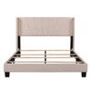 Velvet Upholstered Platform Bed, Box Spring Needed