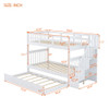 Stairway Bunk Bed With Storage And Guard Rail For Bedroom