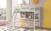 Loft Bed With Storage Shelves, Desk And Ladder Loft Bed With Storage Shelves, Desk And Ladder