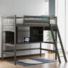 Loft Bed With Storage Shelves, Desk And Ladder Loft Bed With Storage Shelves, Desk And Ladder