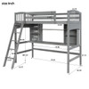 Loft Bed With Storage Shelves, Desk And Ladder Loft Bed With Storage Shelves, Desk And Ladder