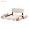 Upholstered Platform Bed With Classic Headboard And Drawers, No Box Spring Needed Upholstered Platform Bed With Classic Headboard And Drawers, No Box Spring Needed