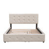 Upholstered Platform Bed With Classic Headboard And Drawers, No Box Spring Needed Upholstered Platform Bed With Classic Headboard And Drawers, No Box Spring Needed