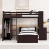 Loft Bed With A Stand Alone Bed, Shelves, Desk, And Wardrobe Loft Bed With A Stand Alone Bed, Shelves, Desk, And Wardrobe