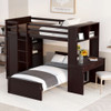 Loft Bed With A Stand Alone Bed, Shelves, Desk, And Wardrobe Loft Bed With A Stand Alone Bed, Shelves, Desk, And Wardrobe