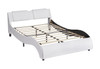 Upholstered Platform Bed With LED Light, Frame Slatted