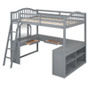Loft Bed With Drawers, Cabinet, Shelves With Desk Loft Bed With Drawers, Cabinet, Shelves With Desk