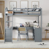 Loft Bed With Drawers, Cabinet, Shelves With Desk Loft Bed With Drawers, Cabinet, Shelves With Desk