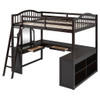 Loft Bed With Drawers, Cabinet, Shelves With Desk
