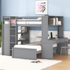 Loft Bed With A Twin Size Standalone Bed, Shelves, Desk, And Wardrobe Loft Bed With A Twin Size Standalone Bed, Shelves, Desk, And Wardrobe