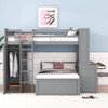 Loft Bed With A Twin Size Standalone Bed, Shelves, Desk, And Wardrobe Loft Bed With A Twin Size Standalone Bed, Shelves, Desk, And Wardrobe