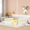 Metal Floor Bed Frame With Fence And Door Metal Floor Bed Frame With Fence And Door