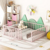 Metal Floor Bed Frame With Fence And Door Metal Floor Bed Frame With Fence And Door