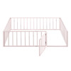 Metal Floor Bed Frame With Fence And Door