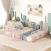 Metal Floor Bed Frame With Fence And Door Metal Floor Bed Frame With Fence And Door