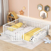 Metal Floor Bed Frame With Fence And Door Metal Floor Bed Frame With Fence And Door