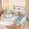 Metal Floor Bed Frame With Fence And Door Metal Floor Bed Frame With Fence And Door