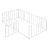 Metal Floor Bed Frame With Fence And Door