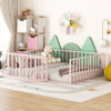 Metal Floor Bed Frame With Fence And Door Metal Floor Bed Frame With Fence And Door