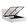 Upholstered Bed With Hydraulic Storage System And LED Light, With Sockets And USB Ports