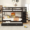 Bunk Bed With Twin Size Trundle And Staircase Bunk Bed With Twin Size Trundle And Staircase