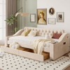 Upholstered Daybed With Storage Armrests And USB Port Upholstered Daybed With Storage Armrests And USB Port