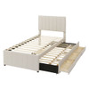 Upholstered Design Platform Bed With Trundle Upholstered Design Platform Bed With Trundle