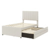 Upholstered Design Platform Bed With Trundle Upholstered Design Platform Bed With Trundle