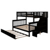 Bunk Bed With Twin Size Trundle, Storage And Guard Rail For Bedroom Bunk Bed With Twin Size Trundle, Storage And Guard Rail For Bedroom
