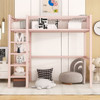 Loft Bed With 4 Tier Shelves And Storage