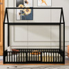 Metal House Bed With Fence And Door Metal House Bed With Fence And Door